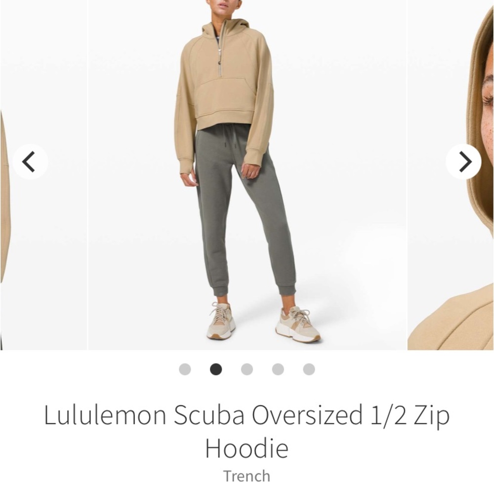 Lululemon Athletica Trench Scuba Oversized 1/2 Zip Hoodie